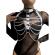 Subblime - 953737 Chest Harness With Rings and Chains Silver One Size