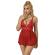 Subblime - 953836 Open Back Babydoll Red S/M