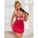 Subblime - 954123 Babydoll With Red Floral Design S/M