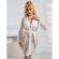 Subblime - 954369 Long Sleeve Nightgown With Floral Design White S/M