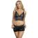 Subblime - 953911 Silk and Lace Nightgown + Panties Black S/M