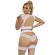 Subblime - 954031 Bra + Panties With Garter Belt White S/M