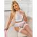 Subblime - 954031 Bra + Panties With Garter Belt White S/M