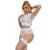 Subblime - 954031 Bra + Panties With Garter Belt White S/M