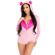 Leg Avenue - Teddy Bear Velvet Bodysuit Pink S