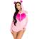 Leg Avenue - Teddy Bear Velvet Bodysuit Pink S