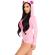 Leg Avenue - Teddy Bear Velvet Bodysuit Pink S