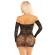 Leg Avenue - Off-Shoulder Long-Sleeved Mesh Mini Dress Black