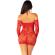 Leg Avenue - Off-Shoulder Long-Sleeved Mesh Mini Dress Red