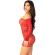 Leg Avenue - Off-Shoulder Long-Sleeved Mesh Mini Dress Red