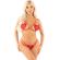 Leg Avenue - Heart Design Open Cup Bra + Thong Red One Size