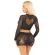 Leg Avenue - Shiny Net Crop + Mini Skirt Black