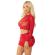 Leg Avenue - Shiny Net Crop + Mini Skirt Red