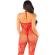 Leg Avenue - Flower Print Mesh Bodystocking Red One Size