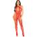 Leg Avenue - Flower Print Mesh Bodystocking Red One Size