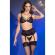 Chilirose - Cr 4728 Set Bra + Thong + Stockings Black S