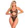 Subblime - 955212 Transparent Bodysuit With Black Hollow Lace S/M