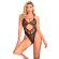 Subblime - 955212 Transparent Bodysuit With Black Hollow Lace S/M