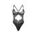 Subblime - 955212 Transparent Bodysuit With Black Hollow Lace S/M