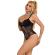 Subblime - 955625 Lace Bodysuit With Bottom Closure Black L/XL