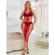 Subblime - 952327 Long Red Fishnet Dress One Size