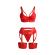 Subblime - 955250 Red Bondage Bra With Garter Set S/M