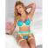 Subblime - 955311 Set of Bra With Lace and Garter Lines Green and Blue S/M