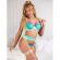 Subblime - 955311 Set of Bra With Lace and Garter Lines Green and Blue S/M