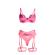 Subblime - 955366 Bra Set With Lace and Garter Lines Pink and Purple L/XL