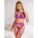 Subblime - 955366 Bra Set With Lace and Garter Lines Pink and Purple L/XL