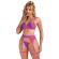 Subblime - 955366 Bra Set With Lace and Garter Lines Pink and Purple L/XL