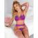 Subblime - 955366 Bra Set With Lace and Garter Lines Pink and Purple L/XL