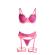 Subblime - 955366 Bra Set With Lace and Garter Lines Pink and Purple L/XL