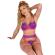 Subblime - 955366 Bra Set With Lace and Garter Lines Pink and Purple L/XL