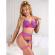 Subblime - 955366 Bra Set With Lace and Garter Lines Pink and Purple L/XL