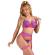 Subblime - 955366 Bra Set With Lace and Garter Lines Pink and Purple L/XL