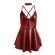 Subblime - 955403 Dress With Burgundy Leather Straps L/XL