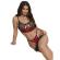 Subblime - 955533 Red Patent Leather Mesh Zipper Bra Set S/M