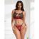 Subblime - 955533 Red Patent Leather Mesh Zipper Bra Set S/M