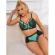 Subblime - 955557 Green Patent Leather Mesh Zipper Bra Set S/M