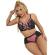 Subblime - 955571 Pink Patent Leather Mesh Zipper Bra Set S/M