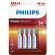 Philips - Power Alkaline Aaa Battery LR03 BLISTER*4