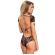 Leg Avenue Floral Lace Backless Deep-V Teddy Black