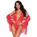 Leg Avenue Floral Lace Teddy and Robe Red