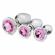 Pink Gem Glass Anal Plug Set