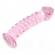 Textured Pink Glass Dildo