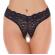 Black Lace Open Crotch G-String