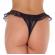 Frilly Black Lace Crotchless Tanga